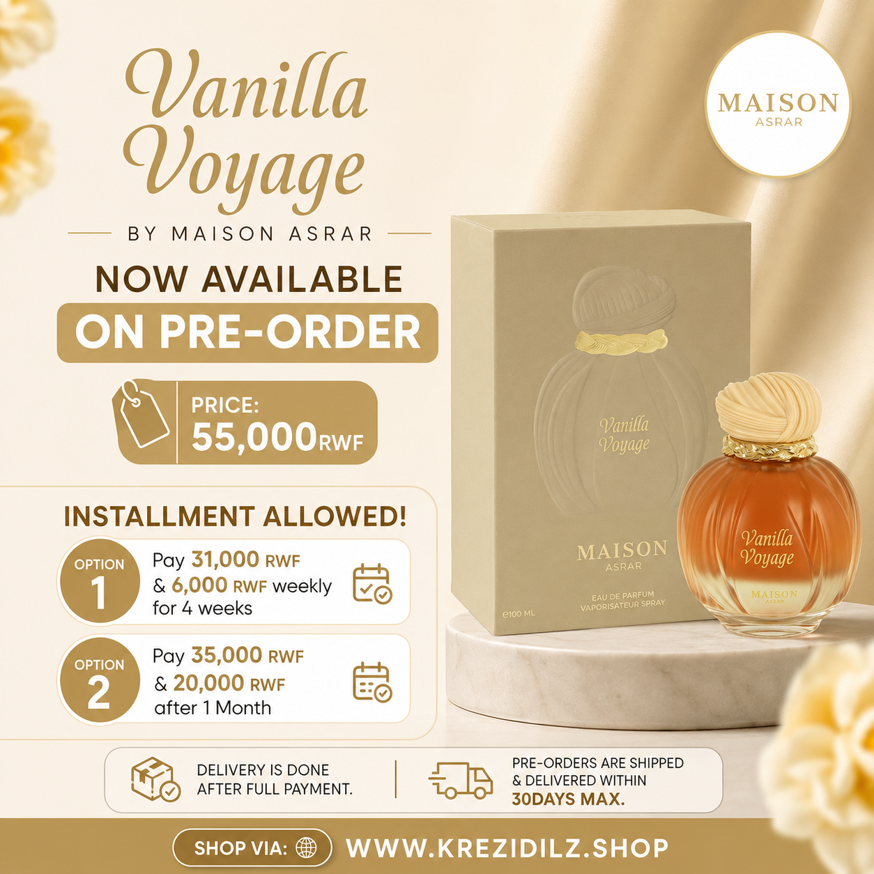 Preorder: Vanilla Voyage by Maison Asrar