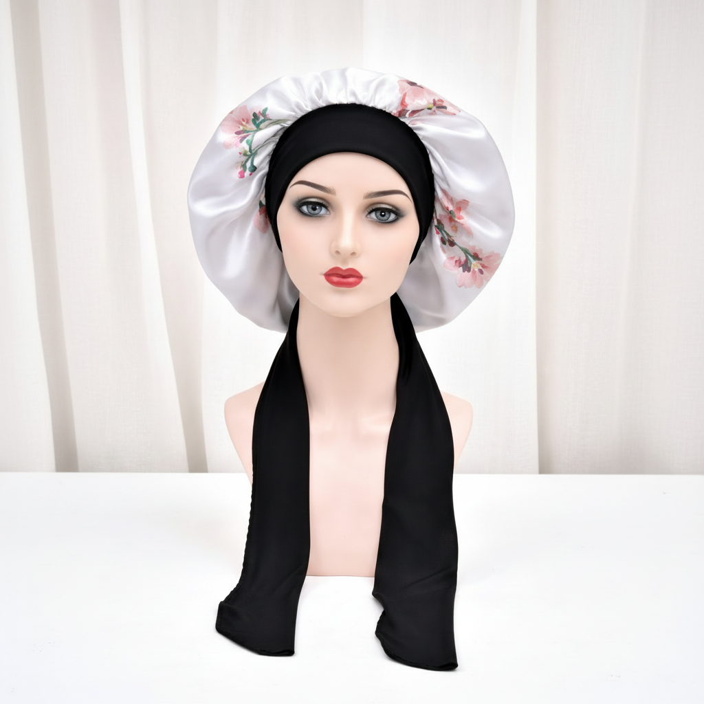 Large Hair Bonnet - White