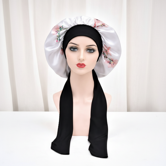 Large Hair Bonnet - White