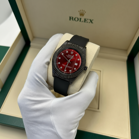 Rolex Rubber Strap - Red (Unisex, No Box)