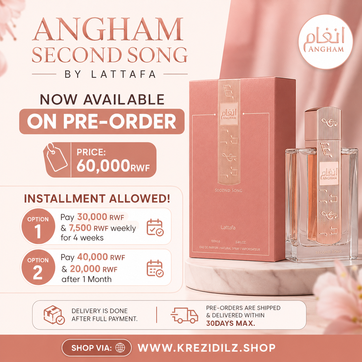 Preorder: Angham Second Song by Lattafa