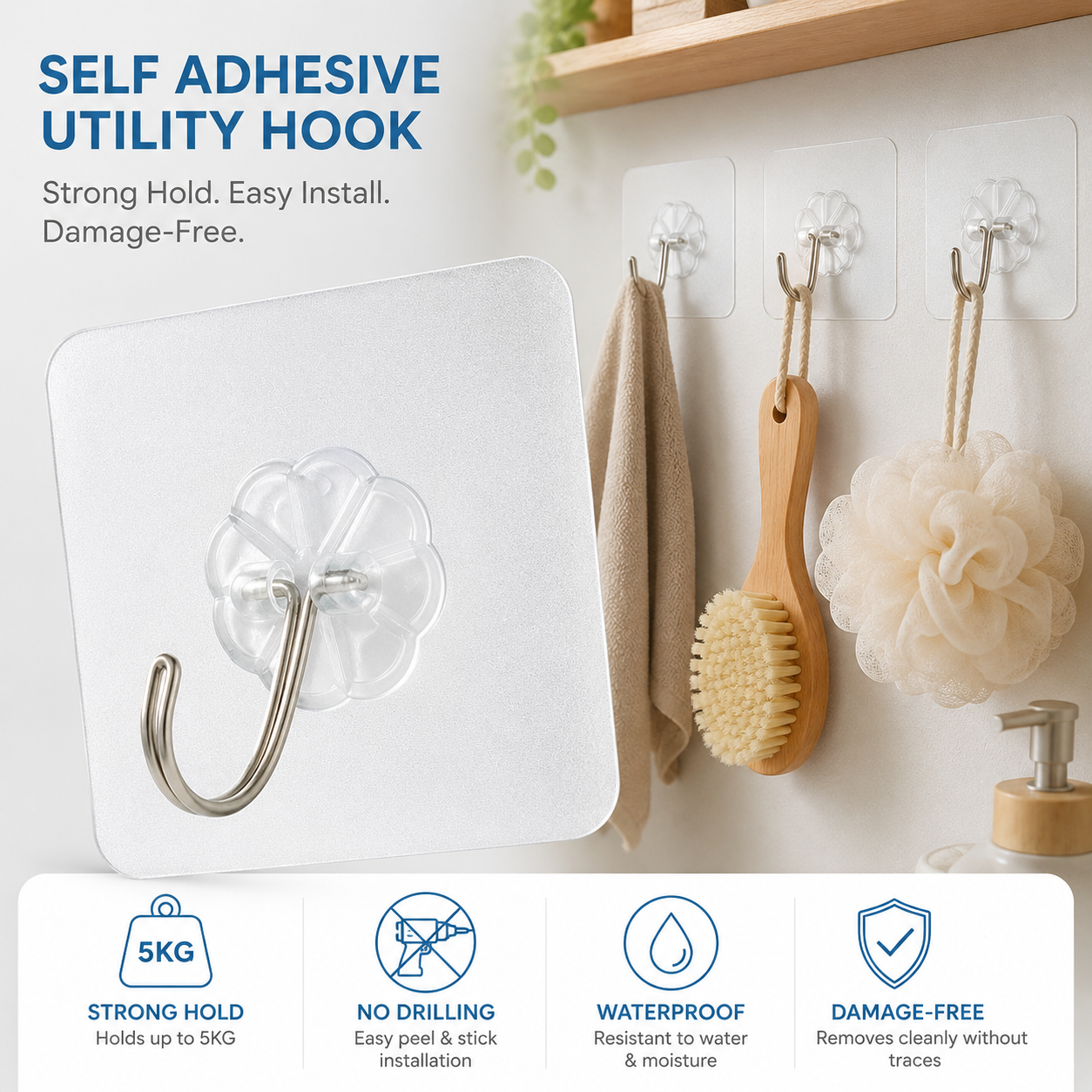 Self Adhesive Hooks 2pcs